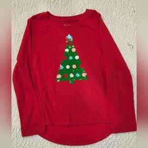 Festive Red Christmas Tree Kids Shirt